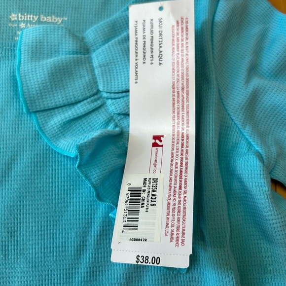 American Girl Bitty Baby Girls penguin pajama set NWT size 6 - Picture 3 of 3